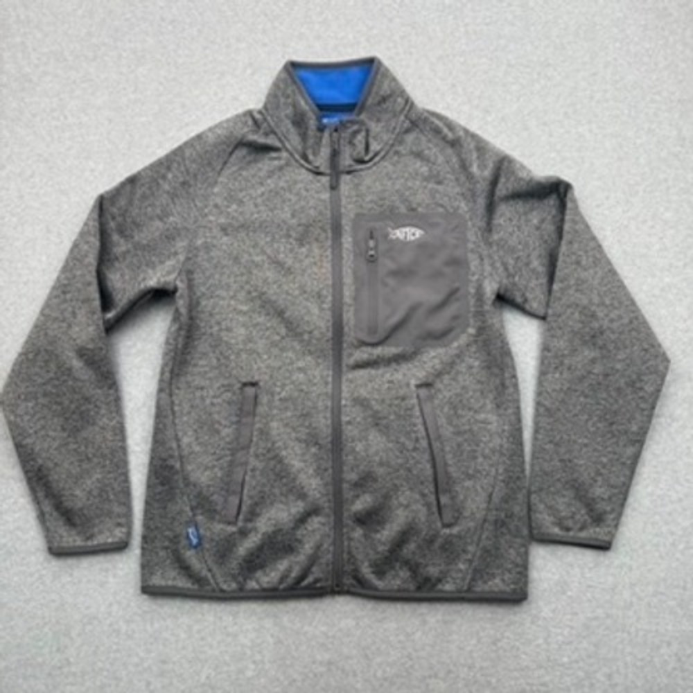 AFTCO Jacket Mens Small Gorpcore Technical Heathered Gray Full Zip Fleece